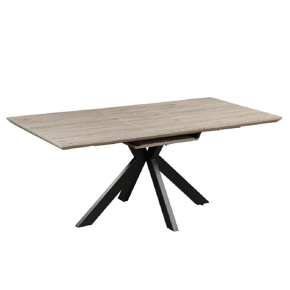 malone small wooden extending dining table in grey