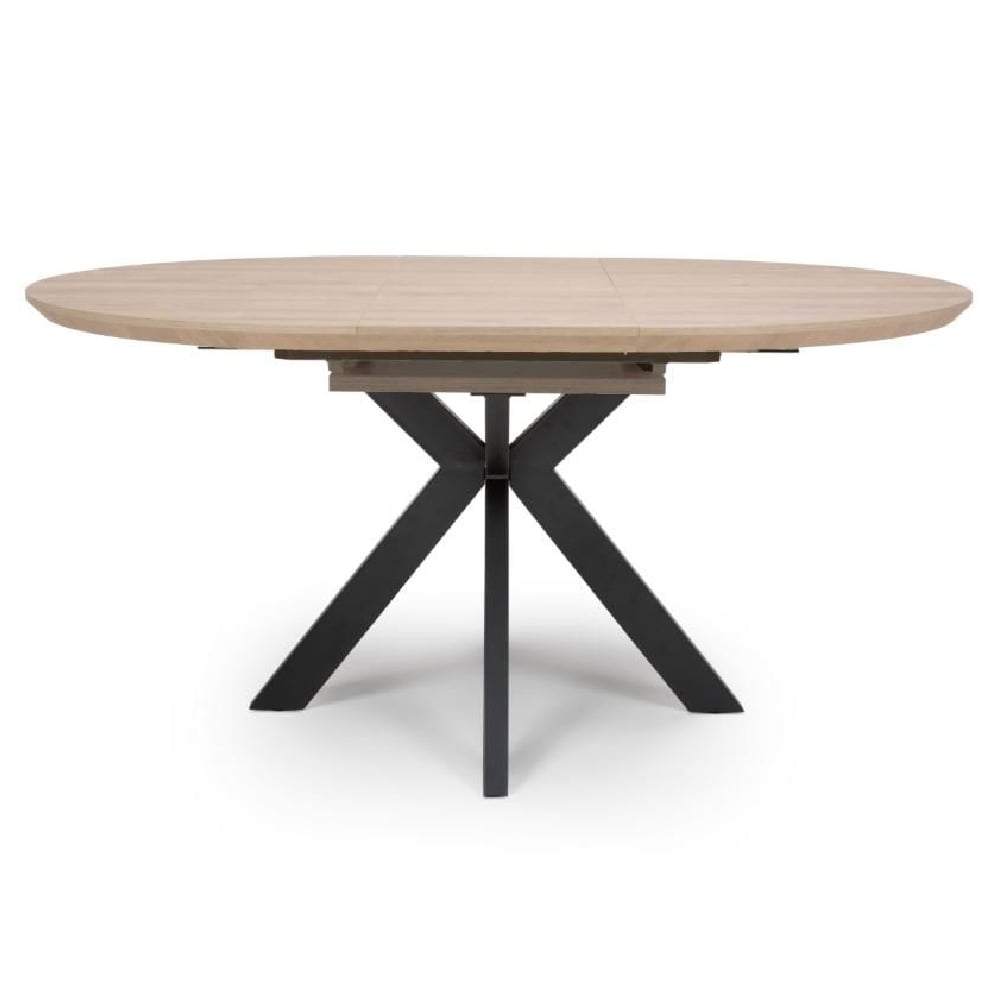 malone wooden extending round dining table in oak