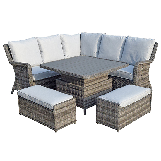 Read more about Malti corner weave dining sofa set with lift table in grey