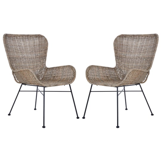 Read more about Hunor kubu rattan curved design chair in pair