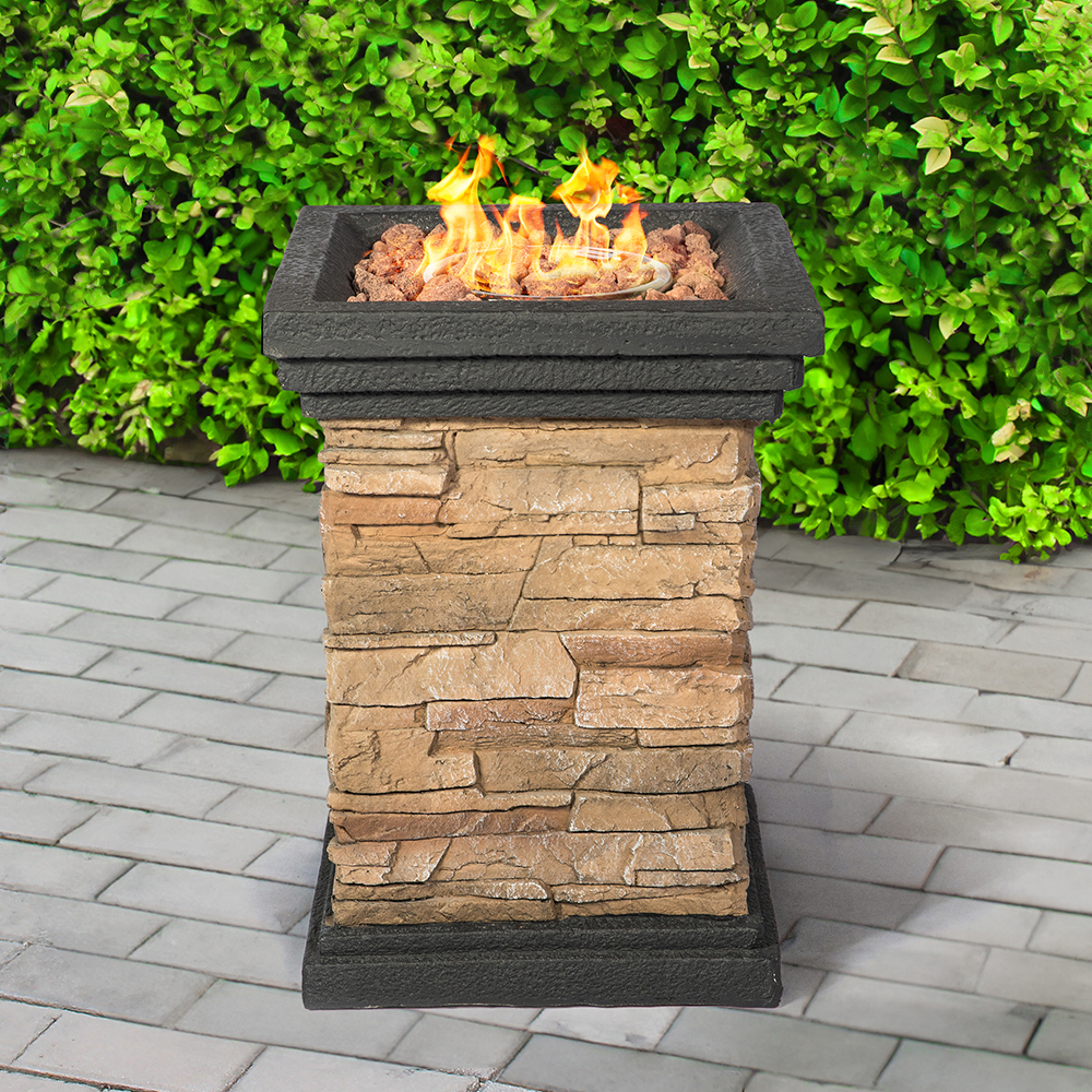 Product photograph of Manassas Wooden Burning Fire Pit With Grilling In Sand And Grey from Furniture in Fashion