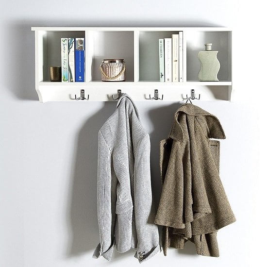 Product photograph of Keswick Wall Rack In White With Four Storage Compartments from Furniture in Fashion