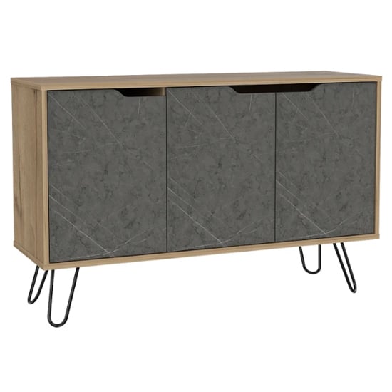 Read more about Marsett wooden sideboard in bleached pine and grey