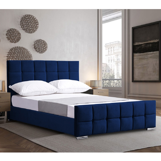 Manitou Plush Velvet Single Bed In Blue | FiF