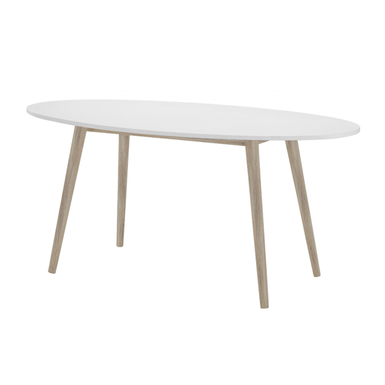 Read more about Appleton wooden dining table in white and oak effect