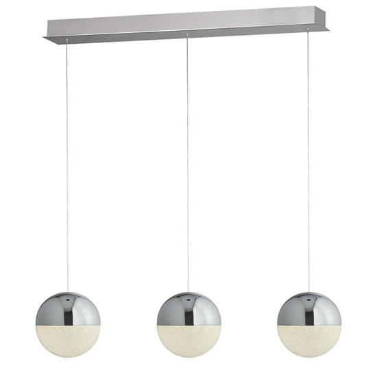 Product photograph of Marbles Led 3 Lights Bar Ceiling Pendant Light In Chrome from Furniture in Fashion