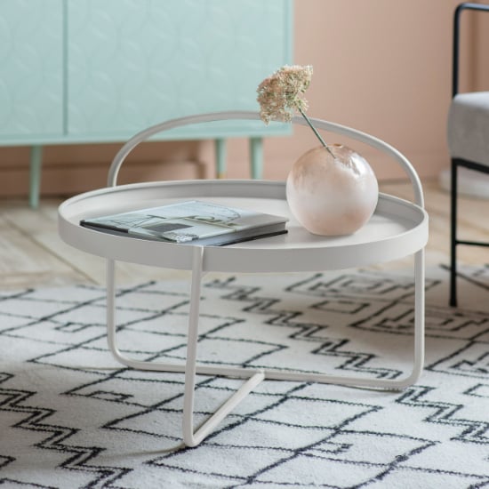 Read more about Marbury round metal coffee table in white