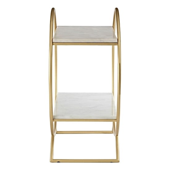 Maren Marble Shelving Unit With Gold Finish Frame | Furniture in Fashion