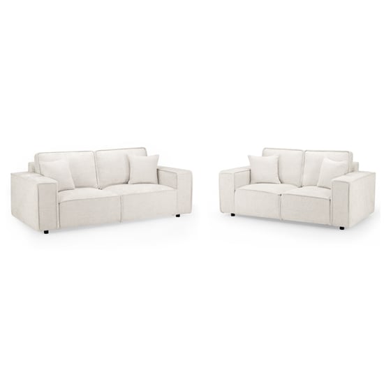 Product photograph of Maria Fabric 3 2 Seater Sofa Set In Cream from Furniture in Fashion