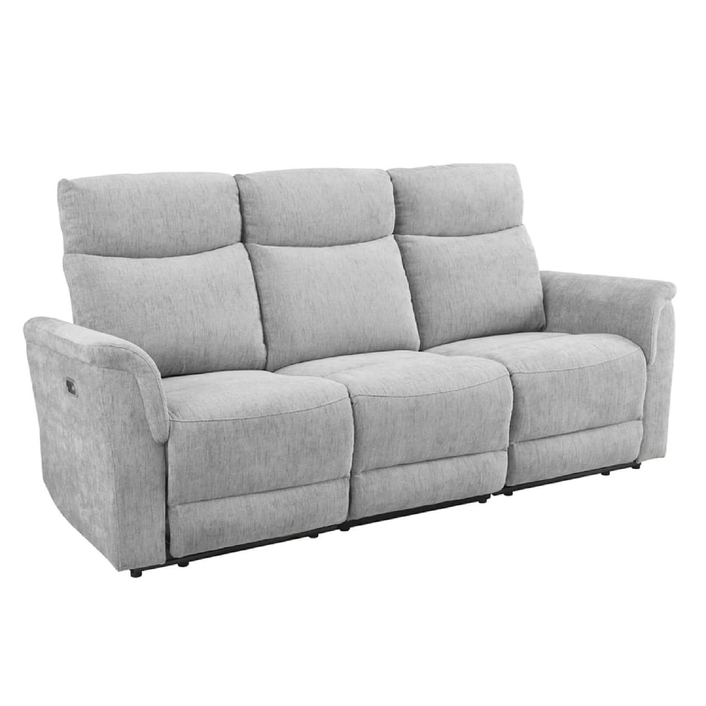 Product photograph of Marinette Fabric 3 Seater Electric Recliner Sofa In Grey from Furniture in Fashion