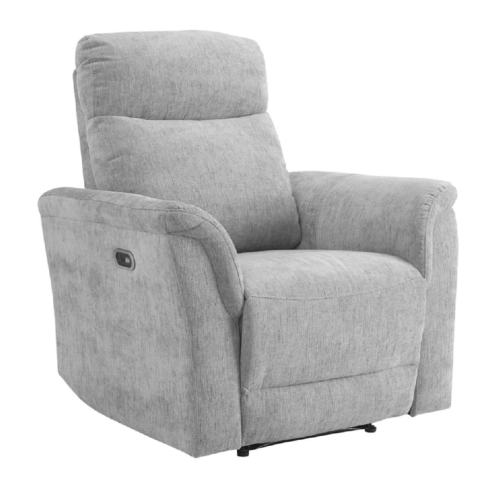 Product photograph of Marinette Fabric Electric Recliner Chair In Grey from Furniture in Fashion