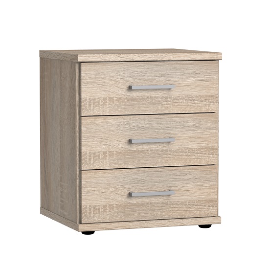 Read more about Marino wooden bedside cabinet in oak effect with 3 drawers