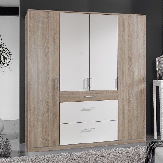 Read more about Marino wooden wardrobe large in oak effect and white