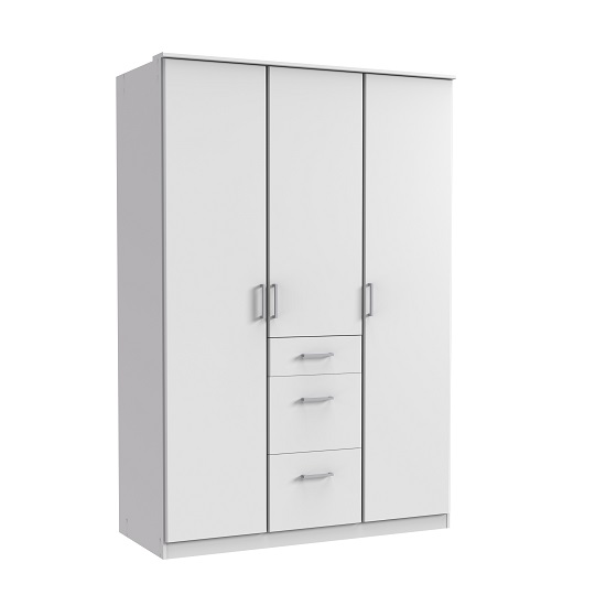 Read more about Marino wardrobe in white with 3 doors and 3 drawers