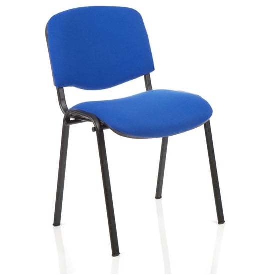 Read more about Marisa blue fabric office chair in black frame without arms
