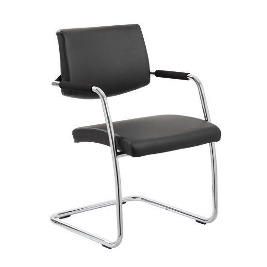Product photograph of Marisa Office Chair In Black With Cantilever Frame from Furniture in Fashion