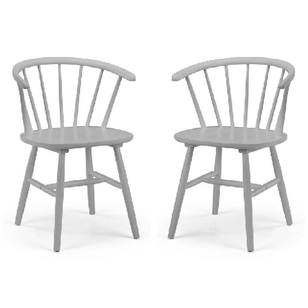 Product photograph of Marne Grey Wooden Dining Chairs With Curved Back In Pair from Furniture in Fashion