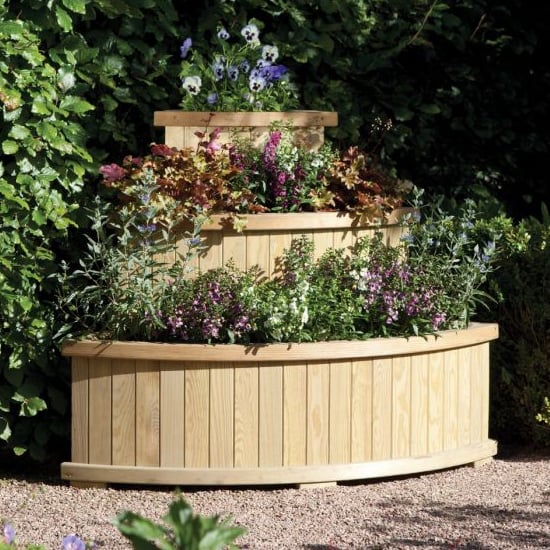 Read more about Marsden corner wooden cascade planter in natural timer