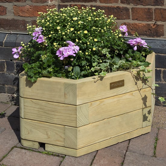 Read more about Marsden corner wooden planter in natural timer
