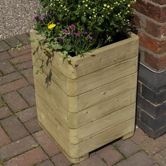 Marsden Tall Wooden Planter In Natural Timer | Furniture In Fashion