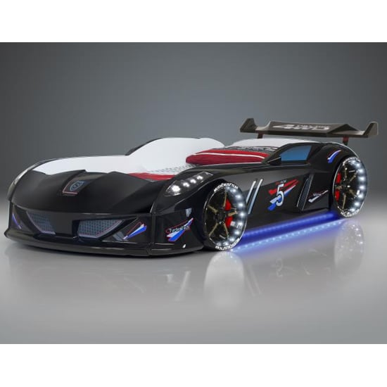 Product photograph of Marseille Speedy Kids Racing Car Bed In Black With Led from Furniture in Fashion
