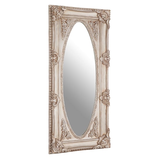 Read more about Marseilles wall bedroom mirror in champagne oval frame