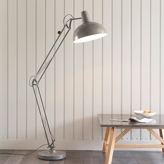 Photo of Marshall task floor lamp in slate grey and satin white