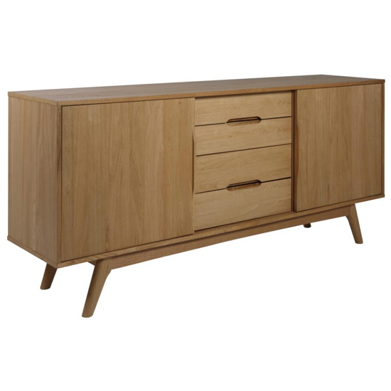 Product photograph of Marta 2 Sliding Doors And 4 Drawers Sideboard In Oak from Furniture in Fashion