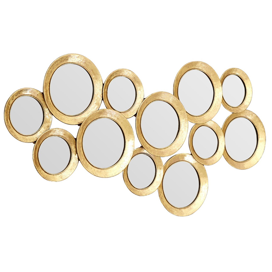 Martico Multi Circle Wall Bedroom Mirror In Gold Frame | Furniture in ...