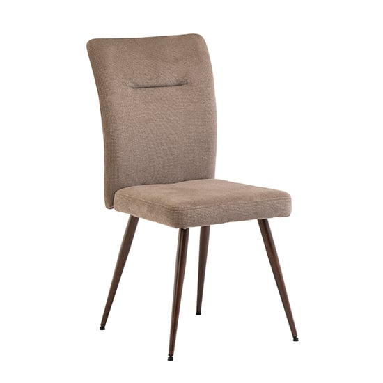Product photograph of Mason Fabric Dining Chair In Mocha With Wenge Legs from Furniture in Fashion