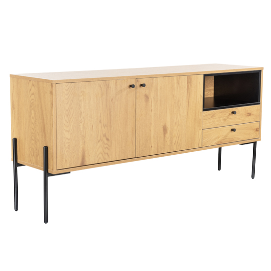 Product photograph of Maspeth Wooden Sideboard With 2 Door 2 Drawer In Oak And Black from Furniture in Fashion