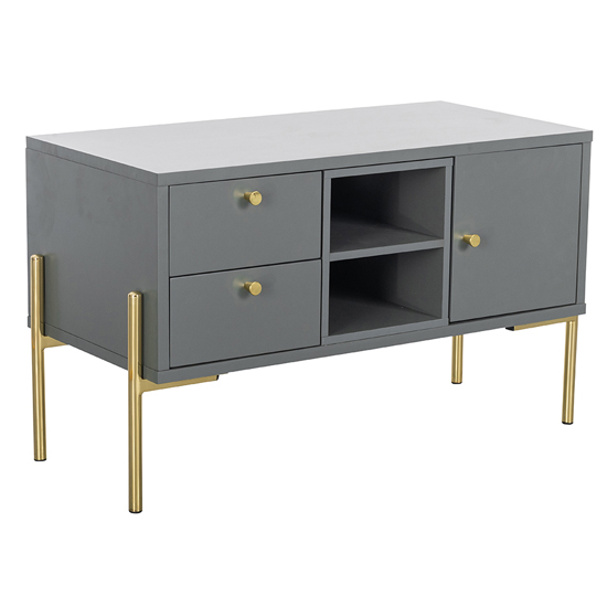 Product photograph of Maspeth Wooden Tv Stand In Grey And Gold from Furniture in Fashion
