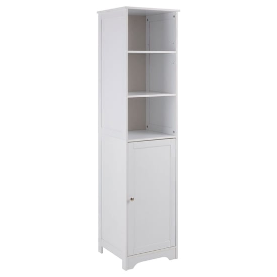 Photo of Matar wooden storage cabinet with 1 door in white