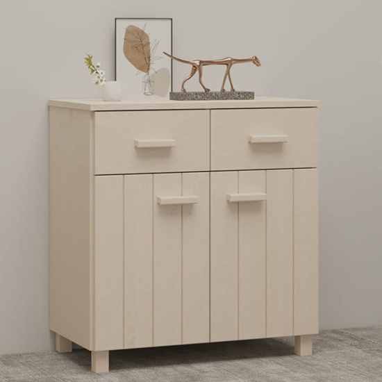 Product photograph of Matia Pinewood Sideboard With 2 Doors 2 Drawers In Honey Brown from Furniture in Fashion