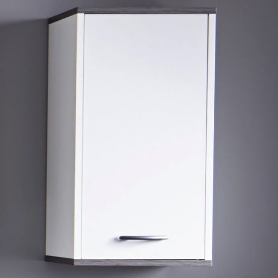 Photo of Matis wall mounted bathroom cabinet in white and smoky silver
