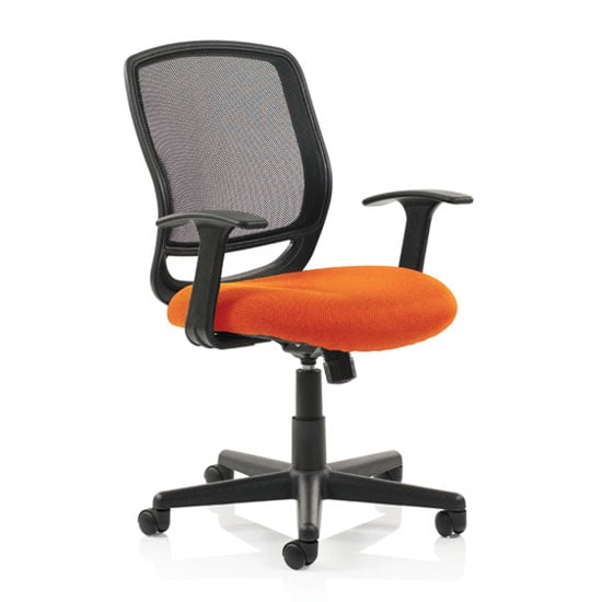 Product photograph of Mave Task Black Back Office Chair With Tabasco Red Seat from Furniture in Fashion