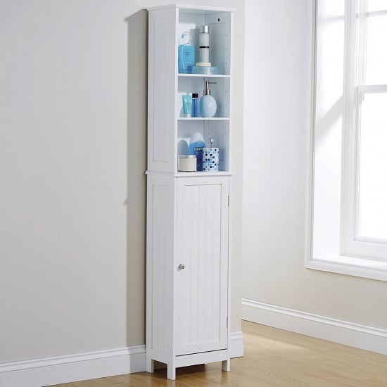 Read more about Catford wooden storage cupboard tall in white with 1 door