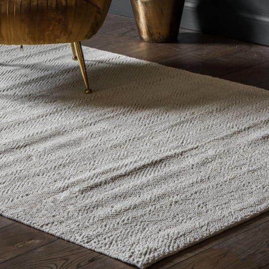 Product photograph of Maydon Rectangular Fabric Rug In Cream from Furniture in Fashion