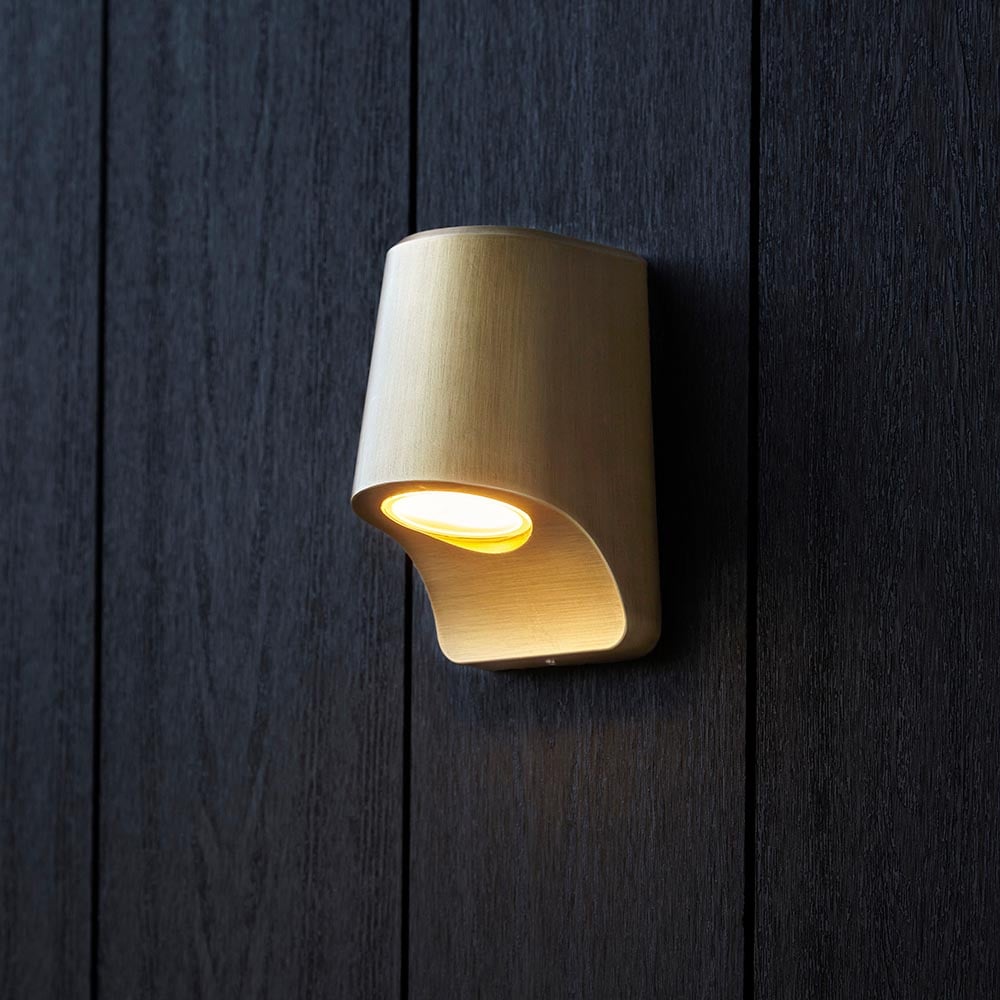 Product photograph of Mayetta Frosted Glass Wall Light In Brushed Gold from Furniture in Fashion