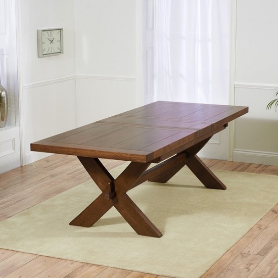 Mayfair Extendable Wooden Dining Table Rectangular In Dark Oak Furniture In Fashion