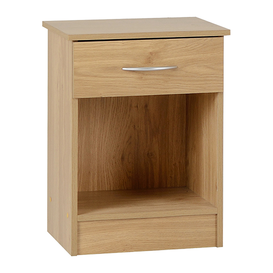 Product photograph of Mazi Wooden Bedside Cabinet With 1 Drawer In Oak Effect from Furniture in Fashion