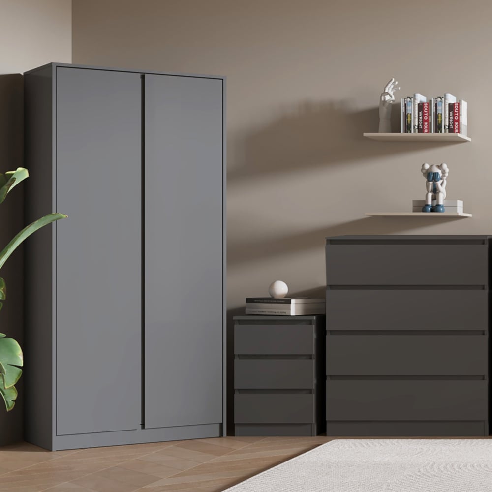 mcgowen wooden bedroom furniture set in grey