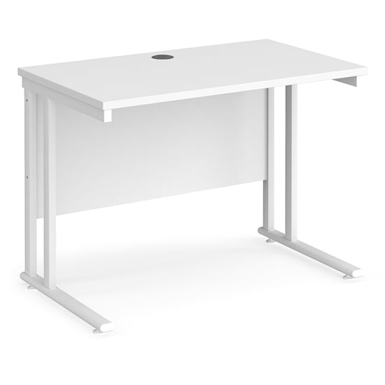 Photo of Mears 1000mm cantilever legs wooden computer desk in white