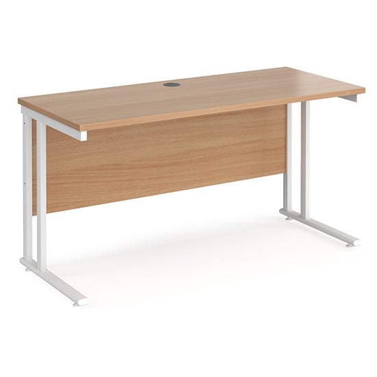 Product photograph of Mears 1400mm Cantilever Wooden Computer Desk In Beech White from Furniture in Fashion