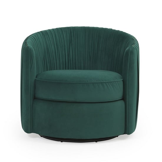 green swivel barrel chair