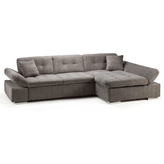 Product photograph of Meigle Fabric Right Hand Corner Sofa Bed In Grey from Furniture in Fashion