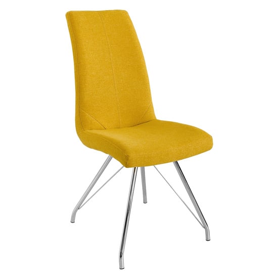 Read more about Mekbuda fabric upholstered dining chair in yellow