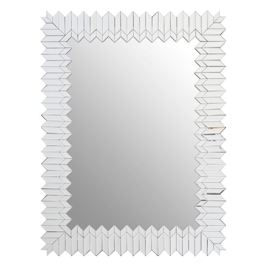 Photo of Mekbuda rectangular wall bedroom mirror in silver frame