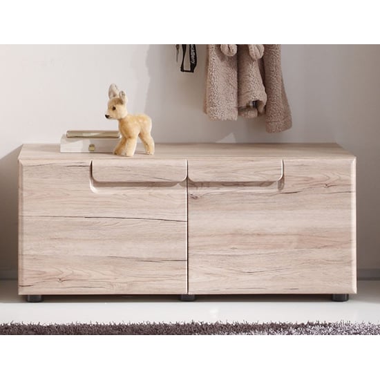 Product photograph of Melay Wooden Seating Bench In San Remo Light Oak from Furniture in Fashion