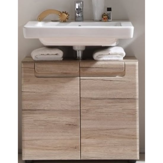 Read more about Melay wooden vanity unit in san remo oak